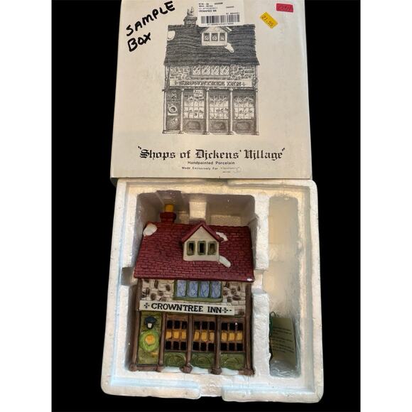 Dept 56 Crowntree Inn Dickens Christmas Village Incl Light & Box 1984 Ret Vtg - Picture 1 of 7